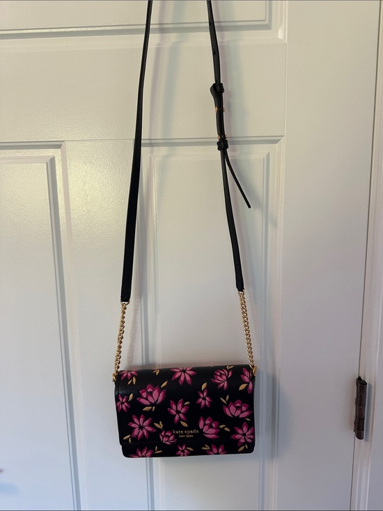 kate spade Handbags - kate spade Black Crossbody Bag with Pink Floral Print